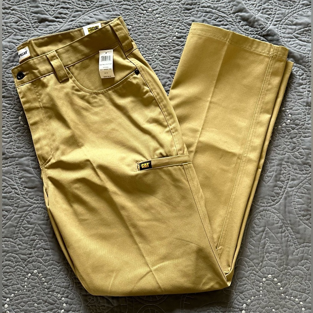 Caterpillar Men’s Tan Twill Utility Pants NWT Size 38/32